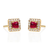 Maryam 10K Yellow Gold Square-Cut Mozambique Ruby Earrings