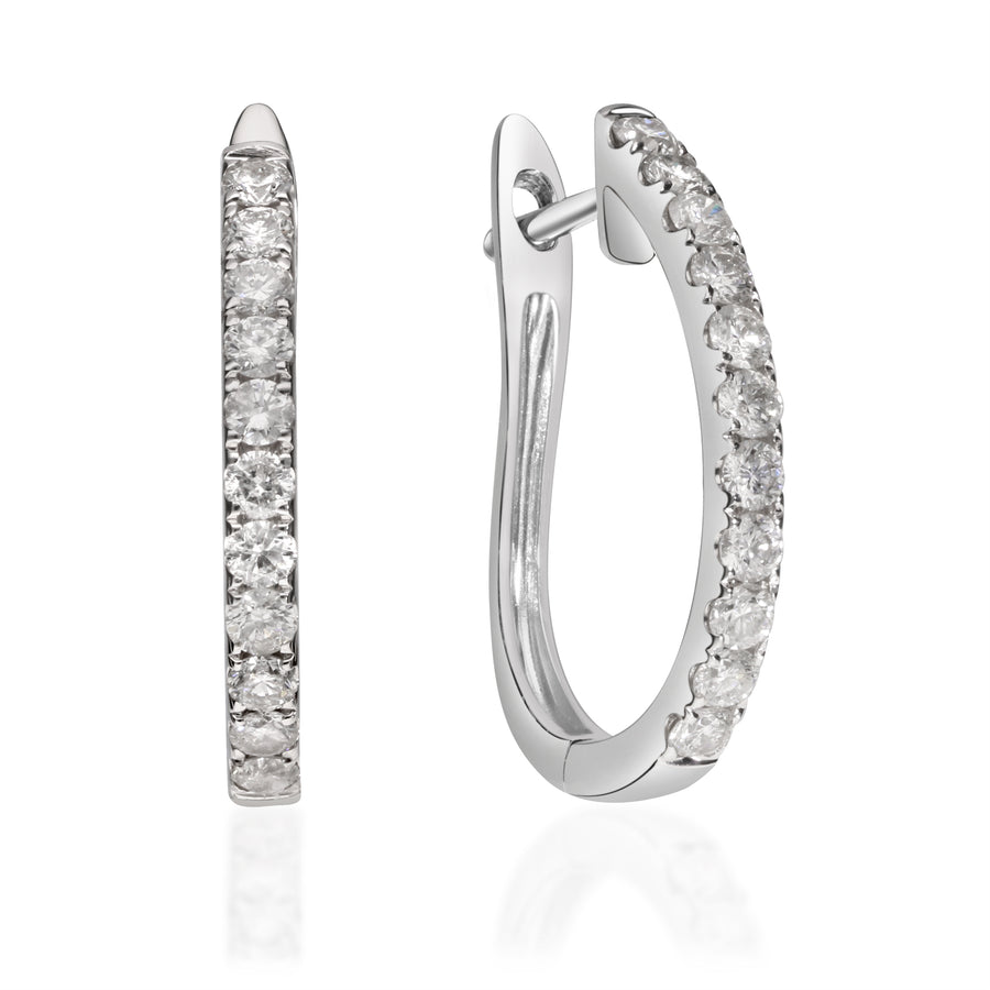 Leilani Round-Cut White Diamond Earrings in 14K White Gold