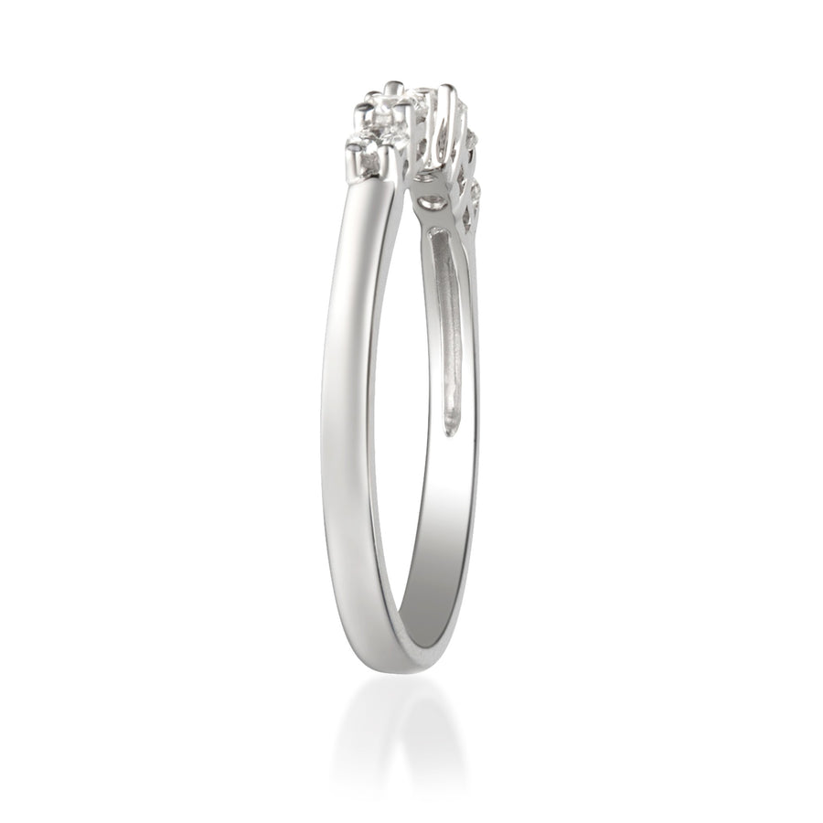 Olive 14K White Gold Round-Cut White Diamond Ring