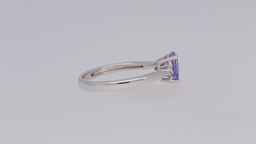 Laura 10K White Gold Pear-Cut Tanzanian Tanzanite Ring