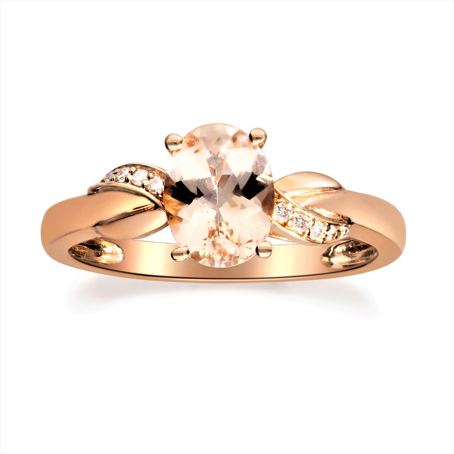 Haven 10K Rose Gold Oval-Cut Madagascar Morganite Ring