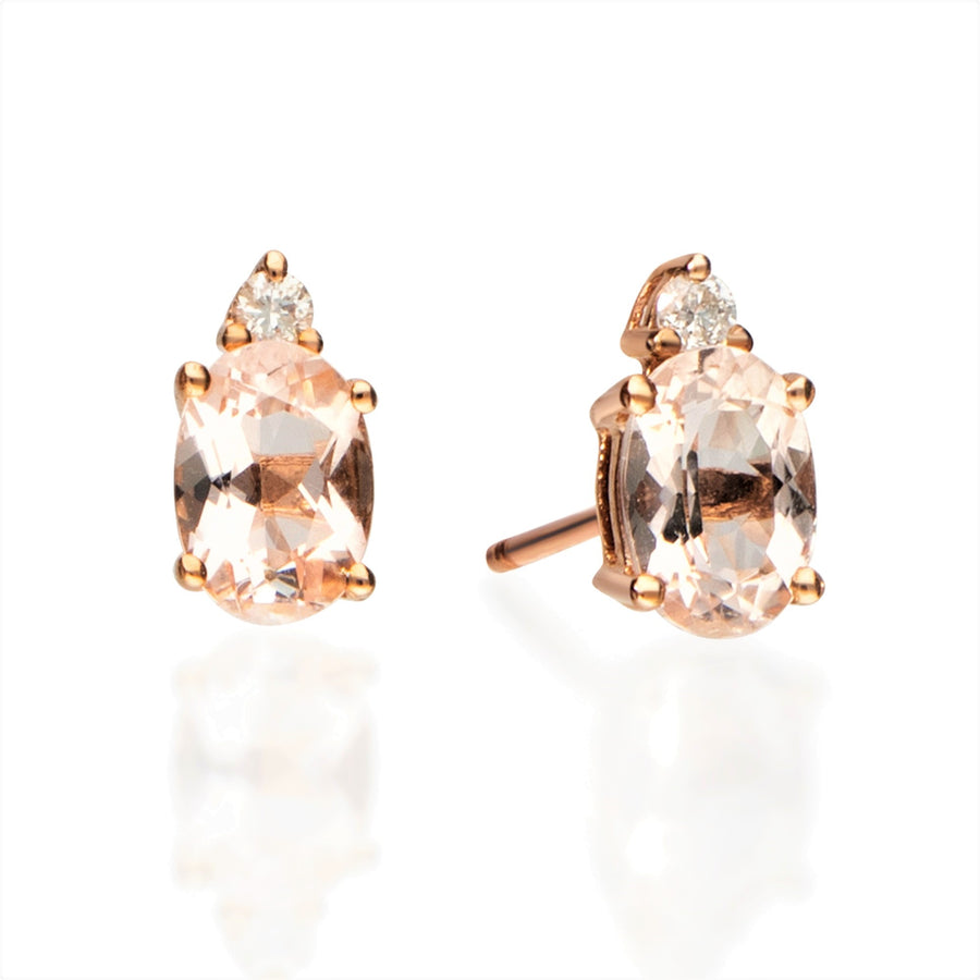 Margo 10K Rose Gold Oval-Cut Madagascar Morganite Earring