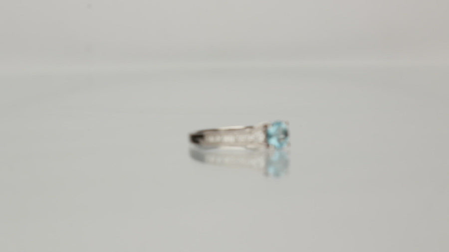 Frankie 14K White Gold Round-Cut Brazilian Aquamarine Ring