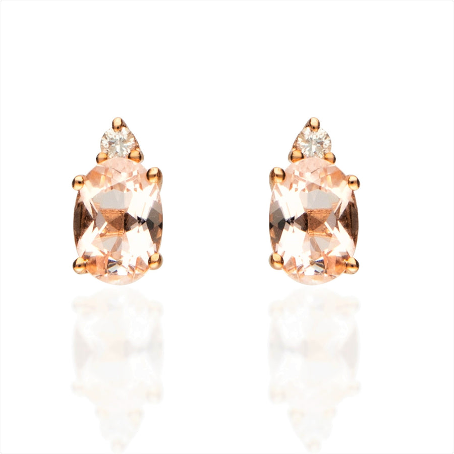 Margo 10K Rose Gold Oval-Cut Madagascar Morganite Earring