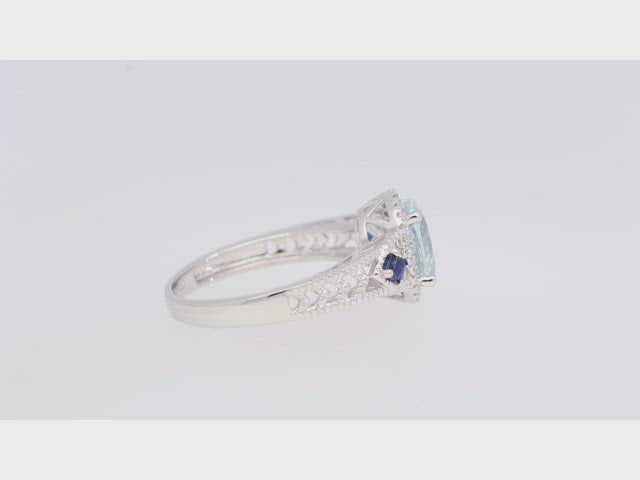 Haley 14K White Gold Oval-Cut Brazilian Aquamarine Ring