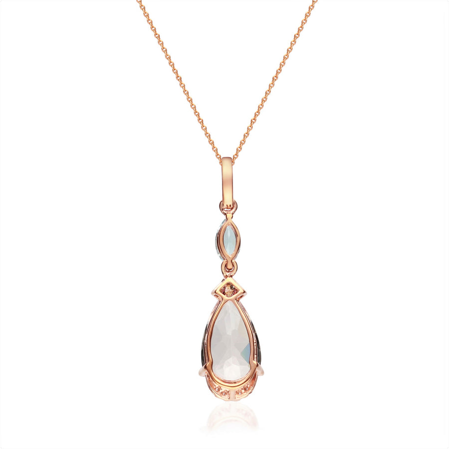 Vera 10K Rose Gold Pear-Cut Madagascar Morganite Pendant