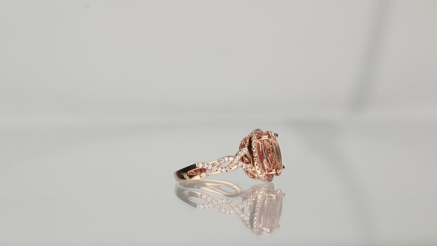 Keyla 14K Rose Gold Oval-Cut Madagascar Morganite Ring