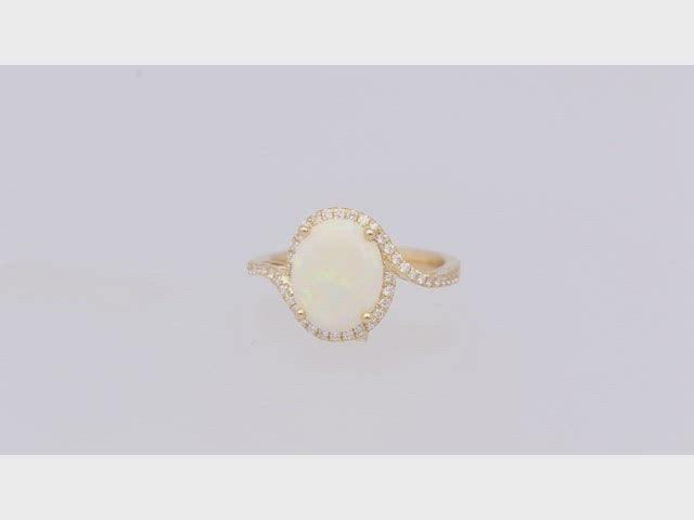 Eleanor 14K Yellow Gold Oval-cut African Opal Ring