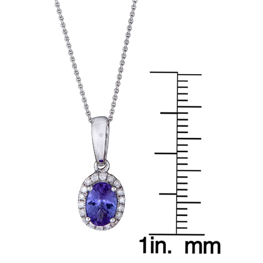 Annabelle 10K White Gold Oval-Cut Tanzanian Tanzanite Pendant