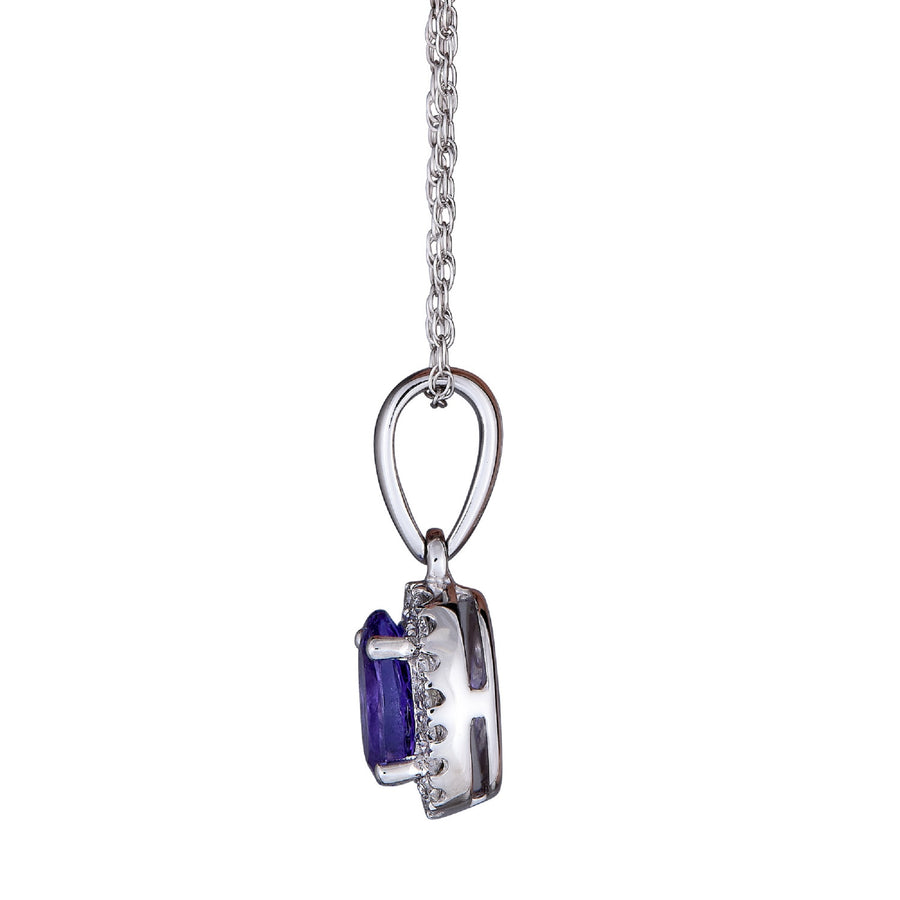 Annabelle 10K White Gold Oval-Cut Tanzanian Tanzanite Pendant