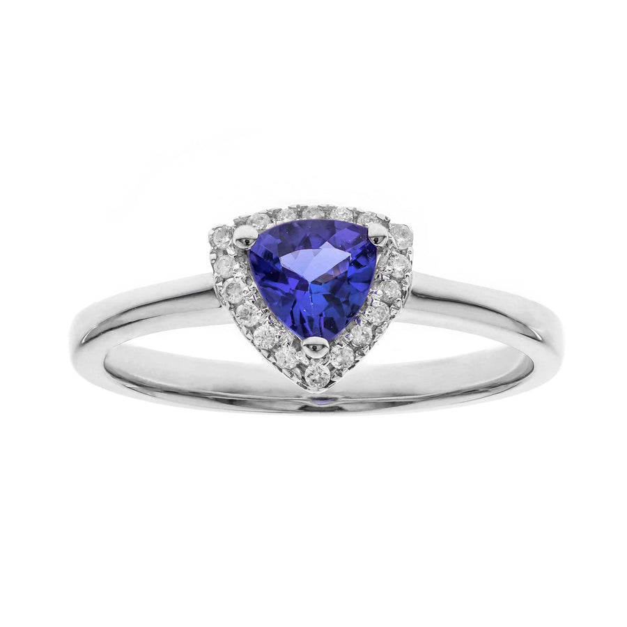 Isabella 10K White Gold Pear-Cut Tanzanian Tanzanite Ring