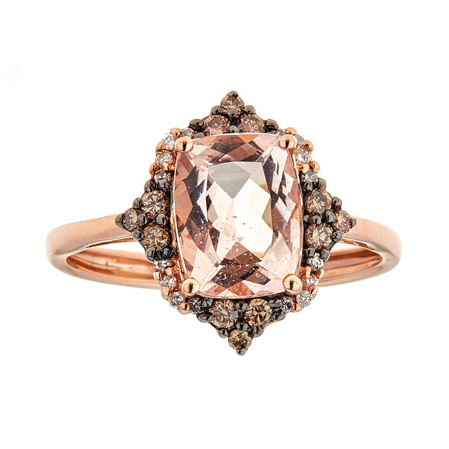 Ansley 14K Rose Gold Cushion-Cut Madagascar Morganite Ring