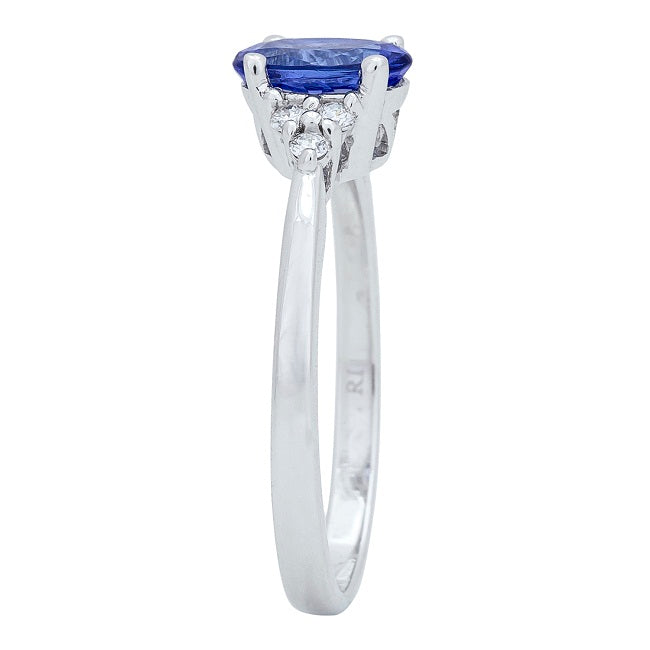 Bonnie 14K White Gold Oval-Cut Tanzanian Tanzanite Ring