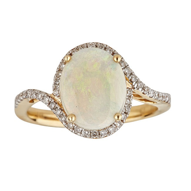 Eleanor 14K Yellow Gold Oval-cut African Opal Ring