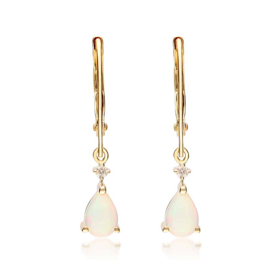 Annalise 14K Yellow Gold Pear-Cut Natural African Opal Earring