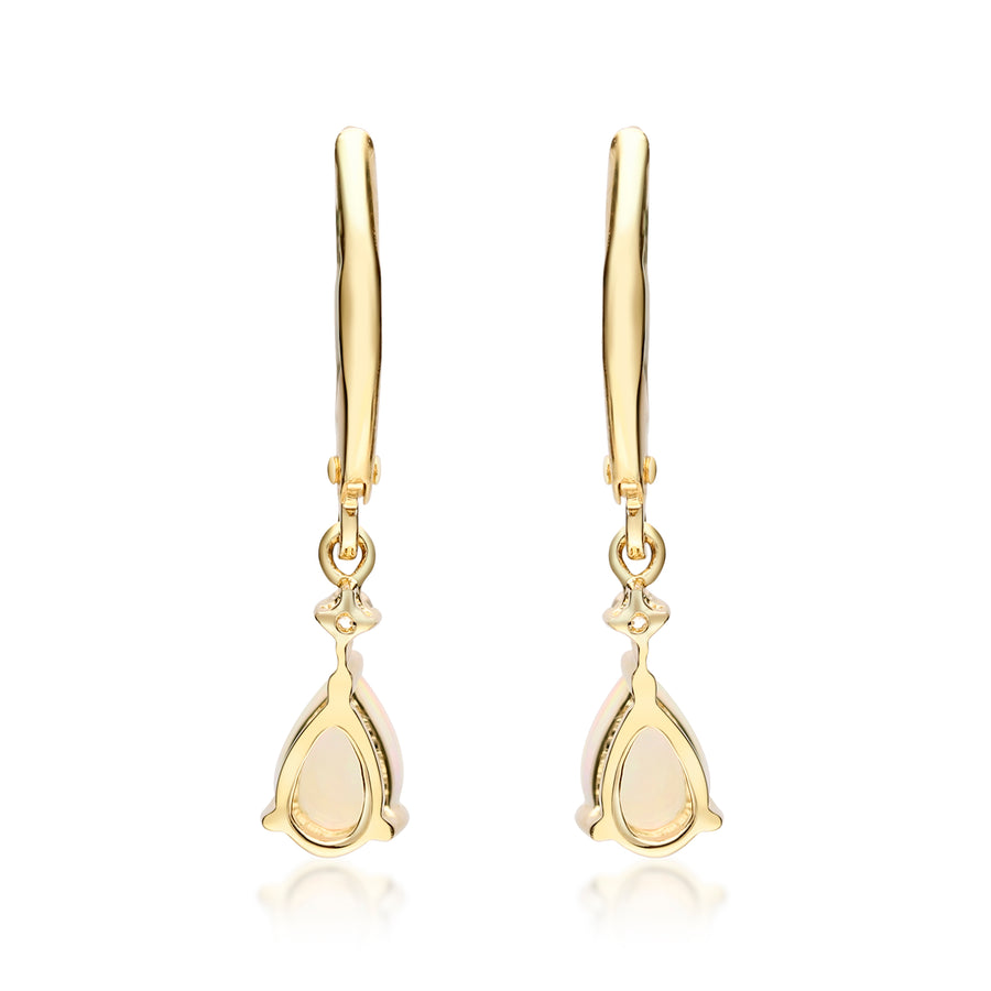 Annalise 14K Yellow Gold Pear-Cut Natural African Opal Earring