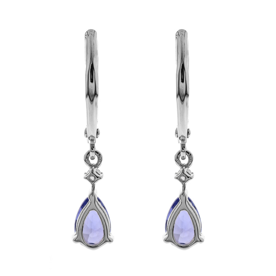 Sage 14K White Gold Pear-Cut Tanzanian Tanzanite Earring