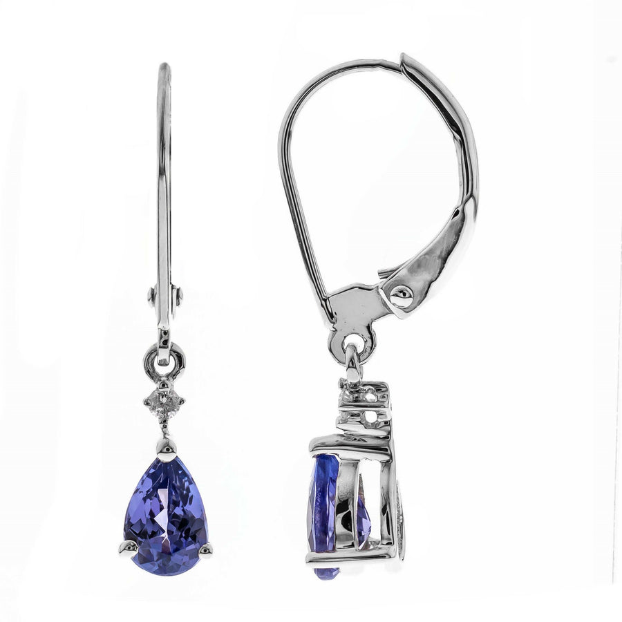 Sage 14K White Gold Pear-Cut Tanzanian Tanzanite Earring