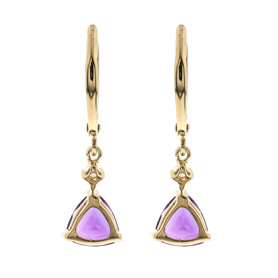 Della 14K Yellow Gold Trillion-Cut Brazilian Amethyst Earring