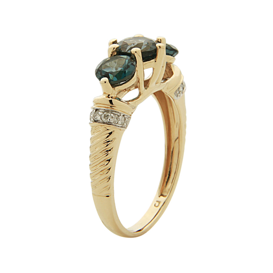 Zoe 14K Yellow Gold Round-cut Brazilian London Blue Topaz Ring