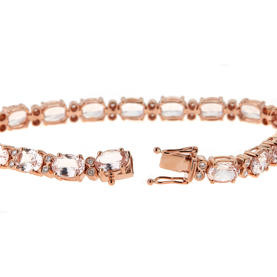 Justice 14K Rose Gold Oval-Cut Madagascar Morganite Bracelet