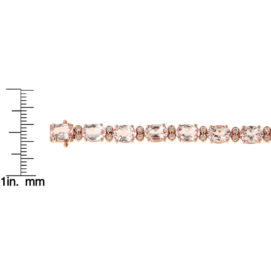 Justice 14K Rose Gold Oval-Cut Madagascar Morganite Bracelet