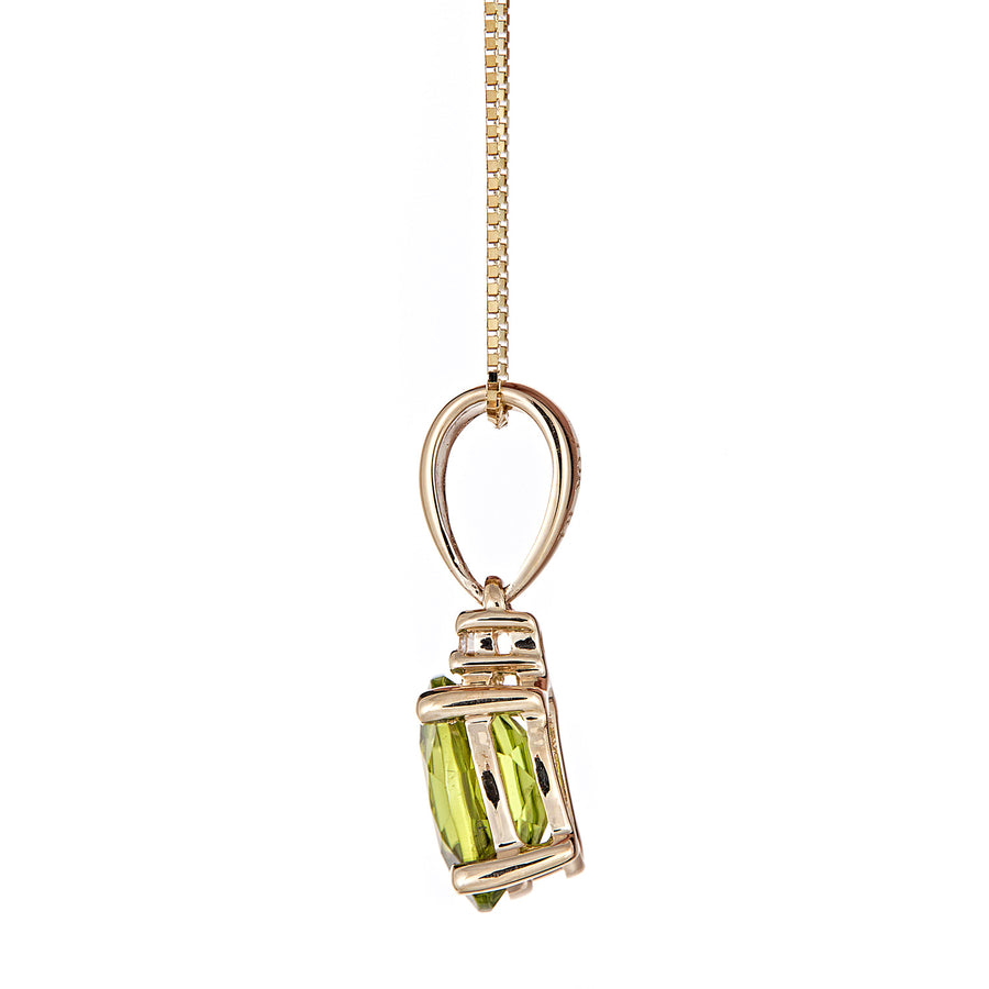 Isabella 10K Yellow Gold Oval-Cut Manchurian Peridot Pendant