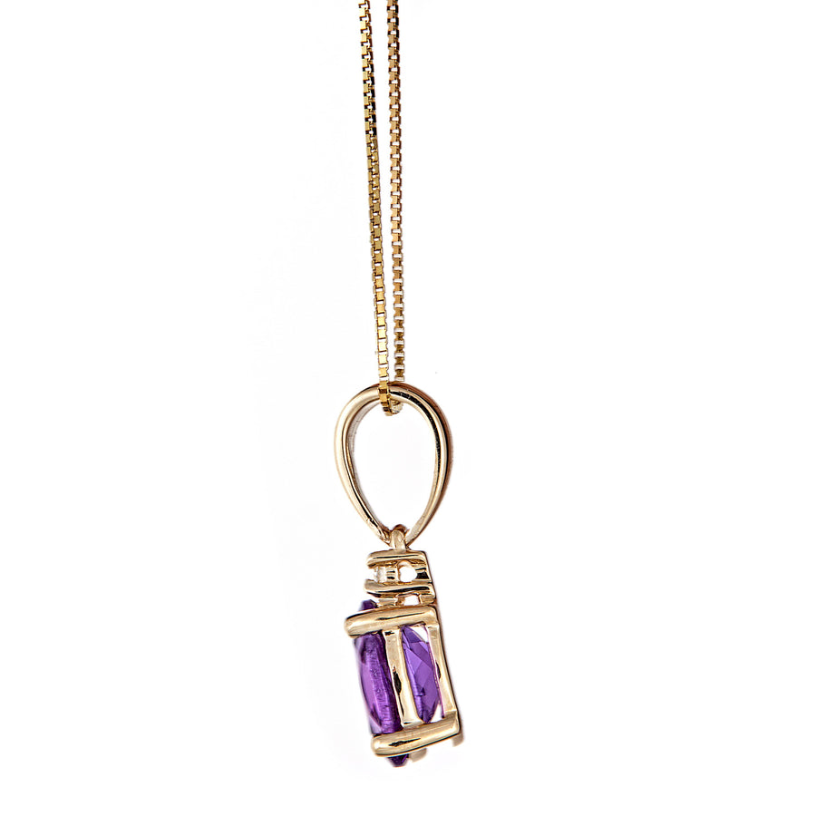 Peyton 10K Yellow Gold Oval-Cut Brazilian Amethyst Pendant