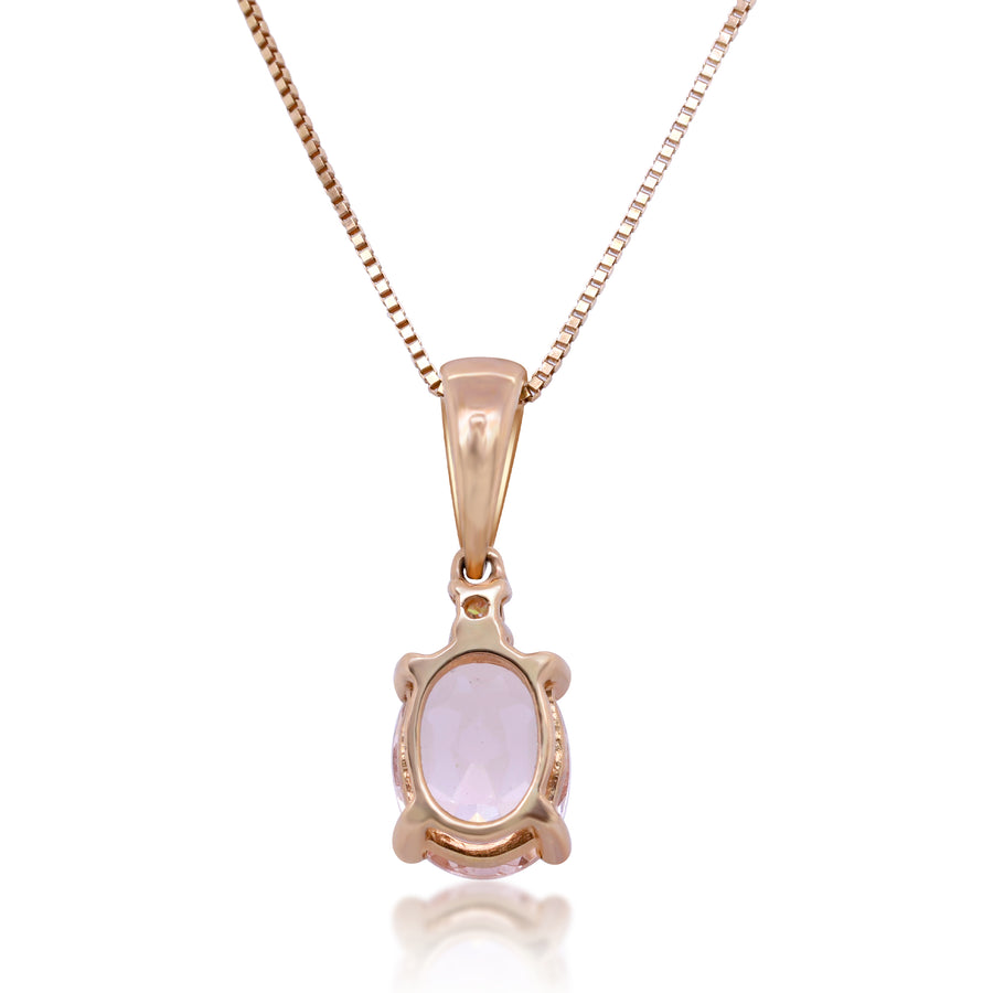 Jane 10K Rose Gold Oval-Cut Madagascar Morganite Pendant