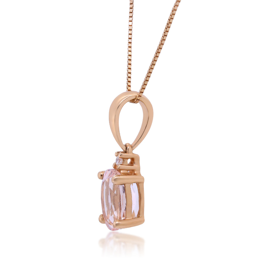 Jane 10K Rose Gold Oval-Cut Madagascar Morganite Pendant