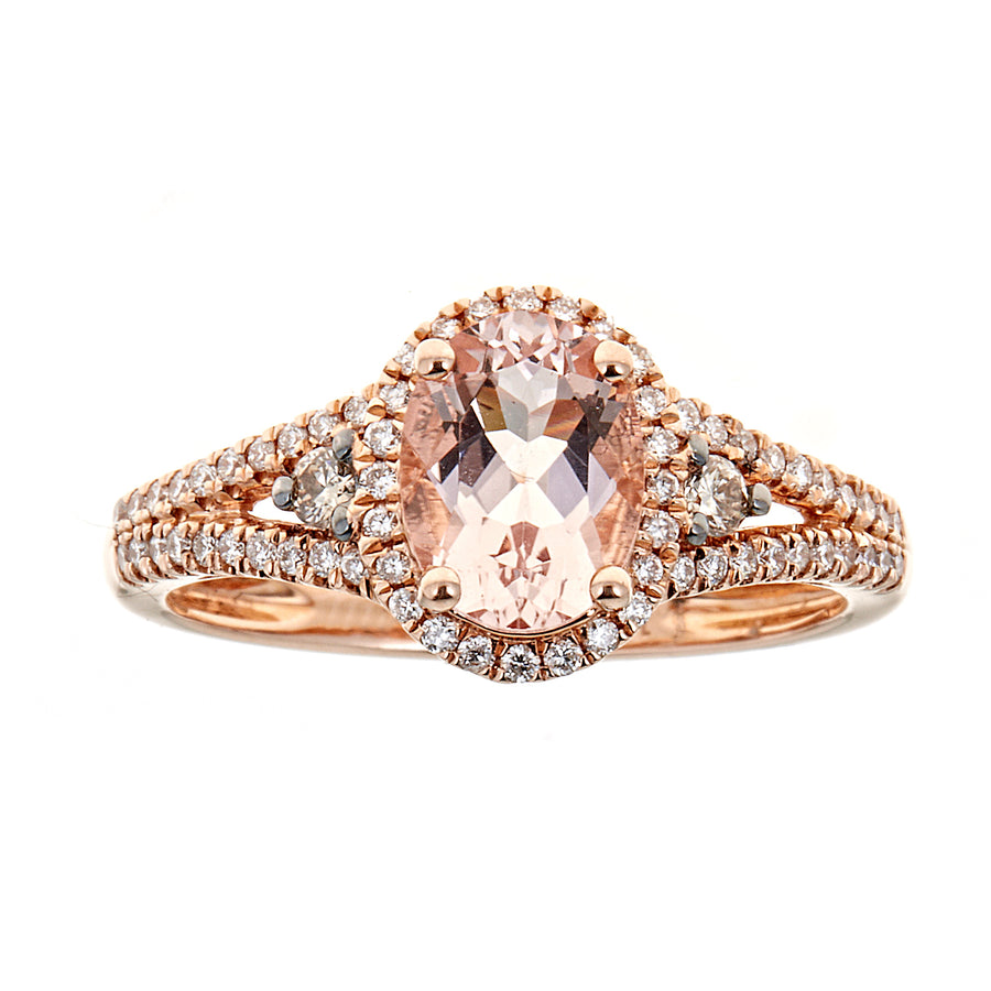 Savannah 14K Rose Gold Oval-Cut Madagascar Morganite Ring