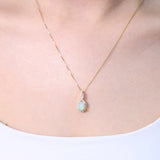 Naina 10K Yellow Gold Oval-Cab Natural African Opal Pendant