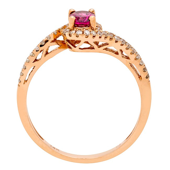 Mia 10K Yellow Gold Oval-Cut Mozambique Ruby Ring