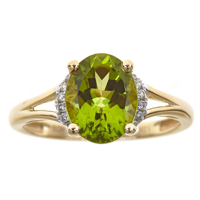 Vienna 10K Yellow Gold Round-Cut Manchurian Peridot Ring