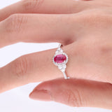 Amara 14K White Gold Oval-Cut Mozambique Ruby Ring