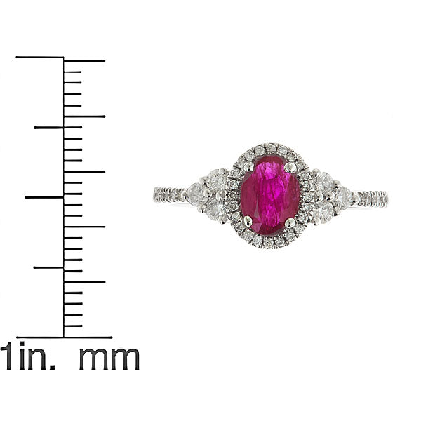 Amara 14K White Gold Oval-Cut Mozambique Ruby Ring