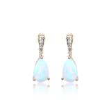 Alazne 14K Yellow Gold Pear-Cut Natural African Opal Earring