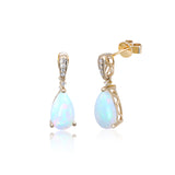Alazne 14K Yellow Gold Pear-Cut Natural African Opal Earring