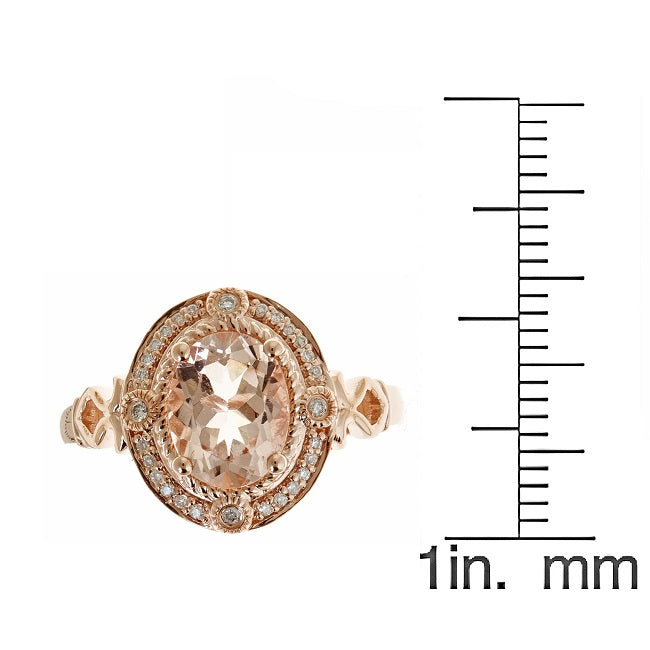 Clara 14K Rose Gold Oval Cut Madagascar Morganite Ring