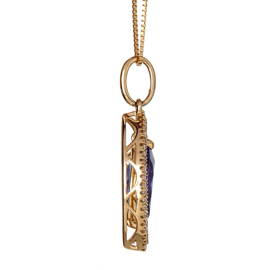 Vida 14K Yellow Gold Marquise-Shape Tanzanian Tanzanite Pendant