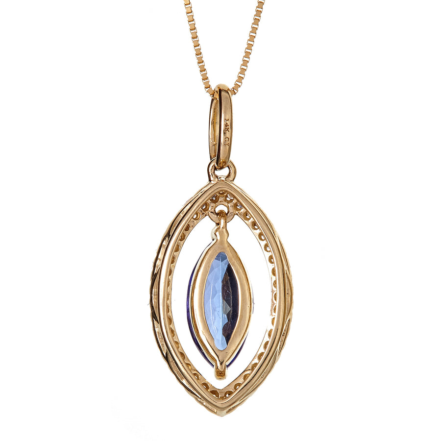 Vida 14K Yellow Gold Marquise-Shape Tanzanian Tanzanite Pendant