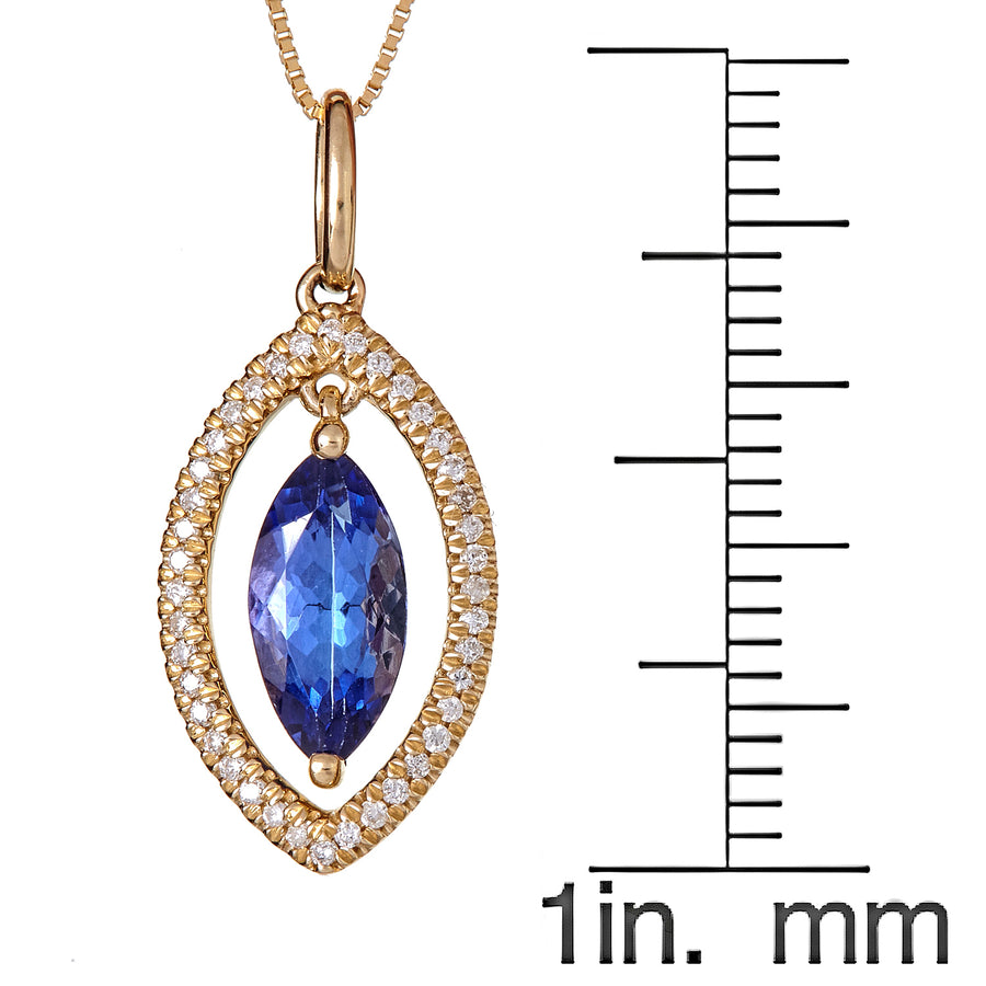 Vida 14K Yellow Gold Marquise-Shape Tanzanian Tanzanite Pendant