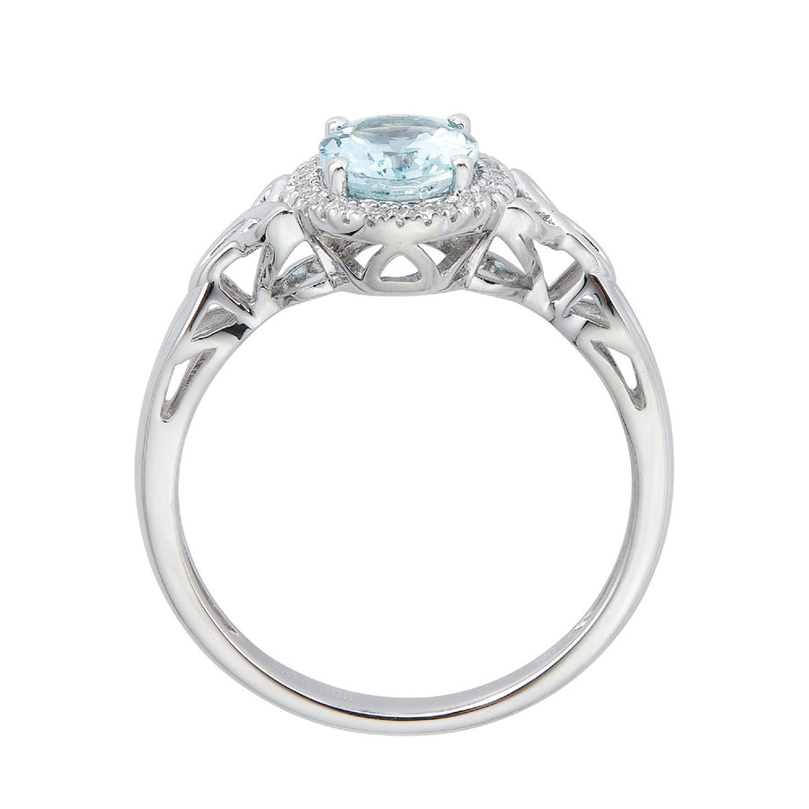 Aliana 10K White Gold Oval-Cut Brazilian Aquamarine Ring