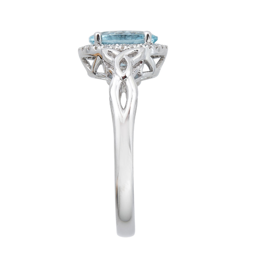 Aliana 10K White Gold Oval-Cut Brazilian Aquamarine Ring