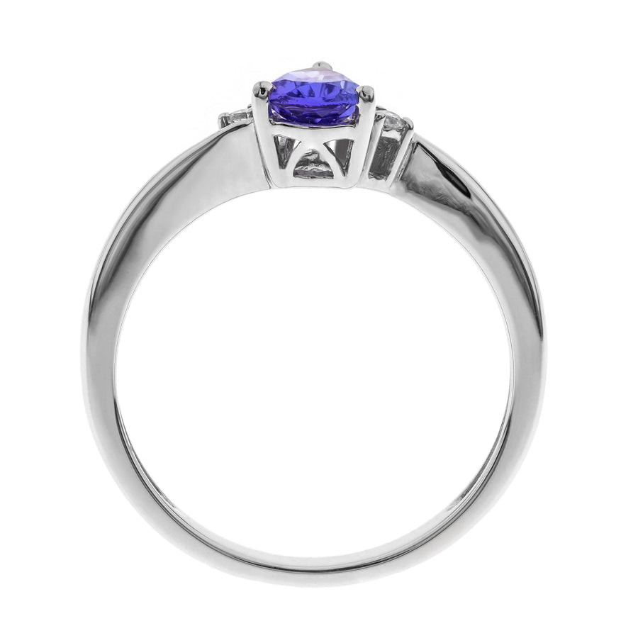 Laura 10K White Gold Pear-Cut Tanzanian Tanzanite Ring