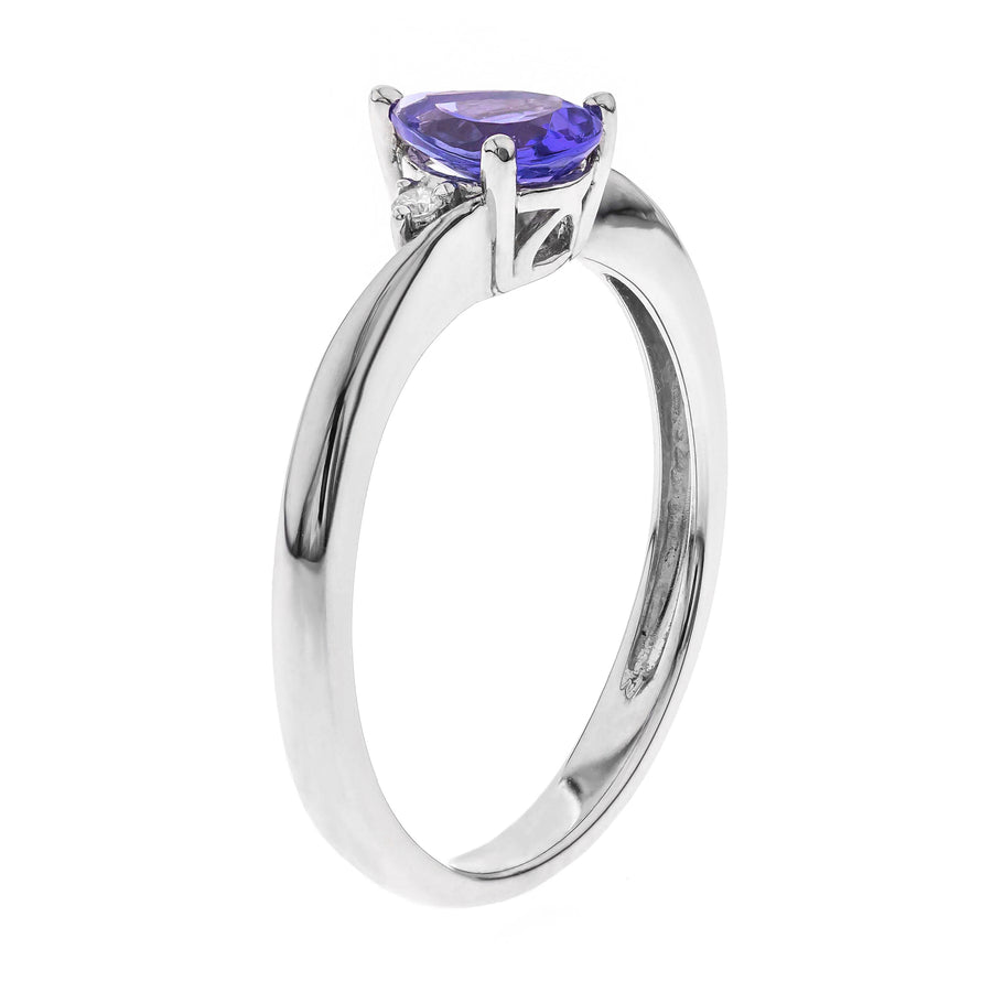 Laura 10K White Gold Pear-Cut Tanzanian Tanzanite Ring