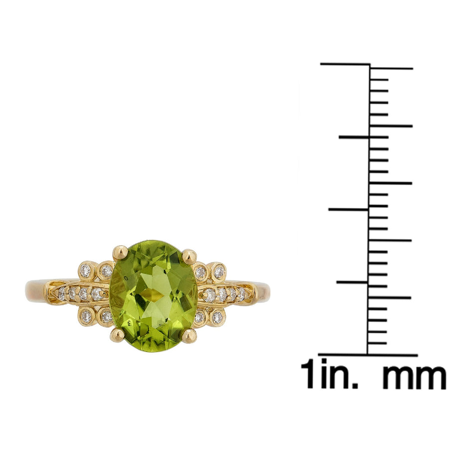 Alayah 10K Yellow Gold Oval-Cut Manchurian Peridot Ring