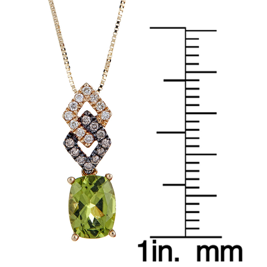 Robin 10K Yellow Gold Cushion-Cut Manchurian Peridot Pendant