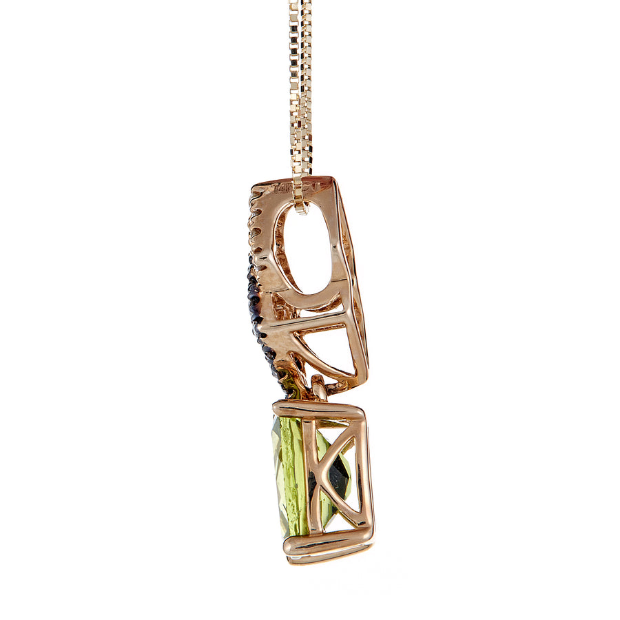 Robin 10K Yellow Gold Cushion-Cut Manchurian Peridot Pendant