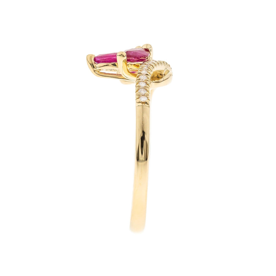 Freyja 14K Yellow Gold Marquise-Cut Mozambique Ruby Ring